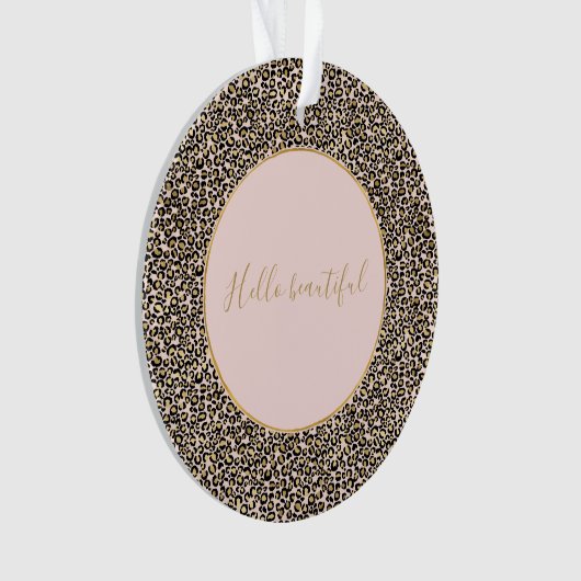 Roze Blush Gold Leopard Print Ornament (voorkant)