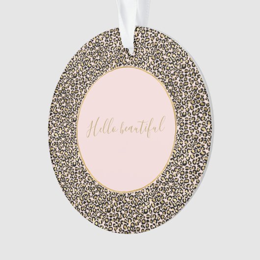 Roze Blush Gold Leopard Print Ornament (voorkant)
