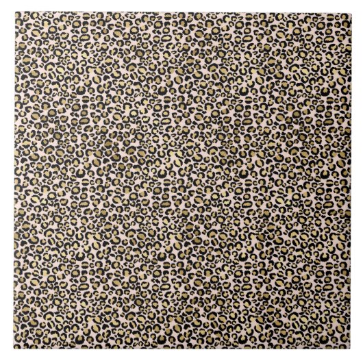 Roze Blush Gold Leopard Print Tegeltje (Voorkant)
