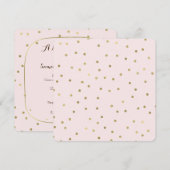 Roze Blush Gold Sparkle Confetti Baby shower Kaart (Voorkant / Achterkant)