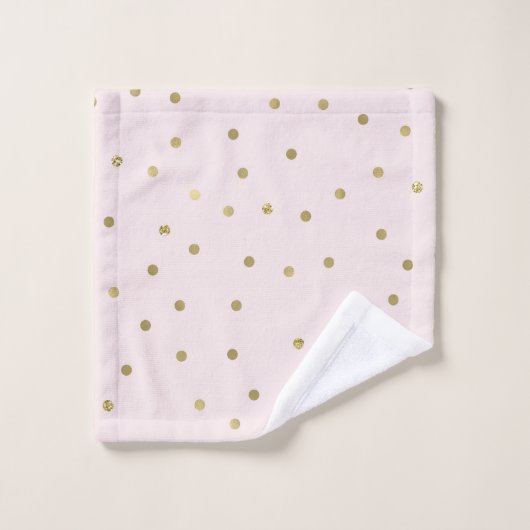 Roze Blush Gold Sparkle Confetti Bad Handdoek (Wasdoekje)