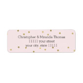 Roze Blush Gold Sparkle Confetti gepersonaliseerd Etiket (Voorkant)
