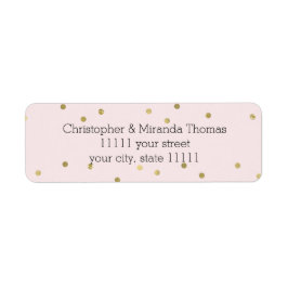 Roze Blush Gold Sparkle Confetti gepersonaliseerd Etiket