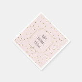 Roze Blush Gold Sparkle Confetti gepersonaliseerd Servetten (Hoek)