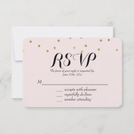 Roze Blush Gold Sparkle Confetti RSVP