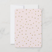Roze Blush Gold Sparkle Confetti RSVP (Achterkant)