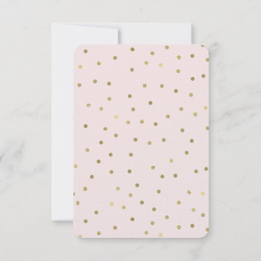 Roze Blush Gold Sparkle Confetti RSVP (Achterkant)