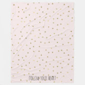 Roze Blush Gold Sparkle Confetti, speciaal aangepa Fleece Deken (Voorkant)