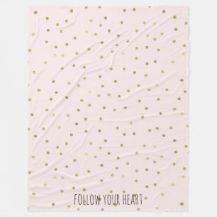 Roze Blush Gold Sparkle Confetti, speciaal aangepa Fleece Deken