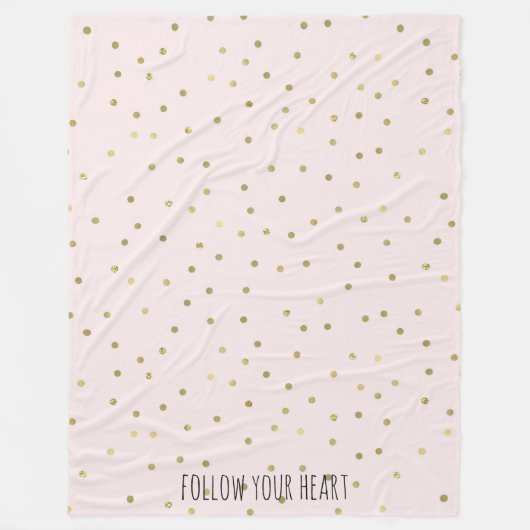 Roze Blush Gold Sparkle Confetti, speciaal aangepa Fleece Deken (Voorkant)