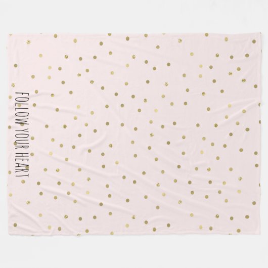 Roze Blush Gold Sparkle Confetti, speciaal aangepa Fleece Deken (Voorkant (Horizontaal))