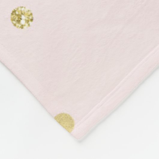 Roze Blush Gold Sparkle Confetti, speciaal aangepa Fleece Deken (Hoek)