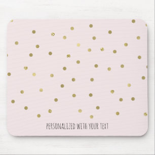 Roze Blush Gold Sparkle Confetti, speciaal aangepa Muismat