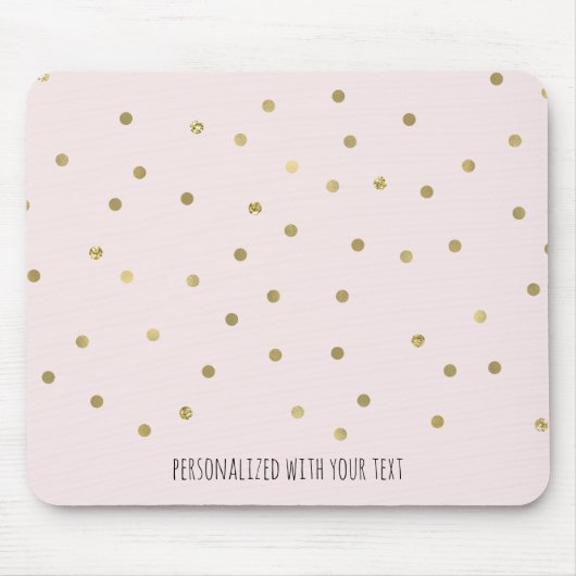 Roze Blush Gold Sparkle Confetti, speciaal aangepa Muismat (Voorkant)