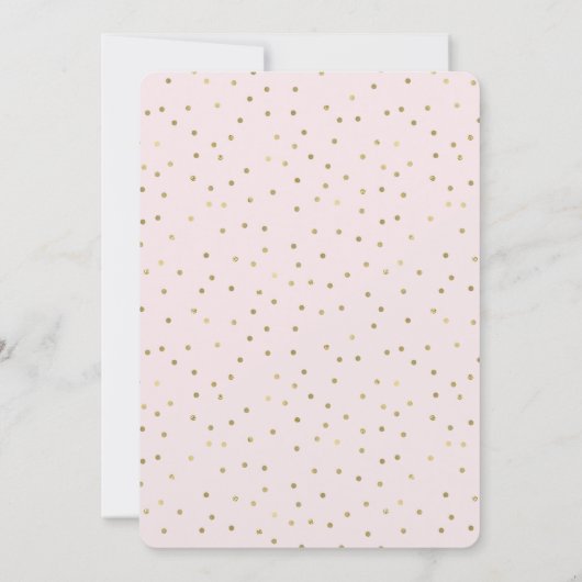 Roze Blush Gold Sparkle Confetti Verjaardag Kaart (Achterkant)