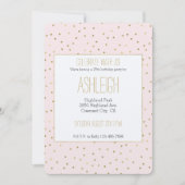 Roze Blush Gold Sparkle Confetti Verjaardag Kaart (Voorkant)