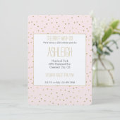 Roze Blush Gold Sparkle Confetti Verjaardag Kaart (Staand voorkant)