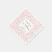 Roze Blush Gold Sparkle Confetti Verjaardag Servet (Hoek)