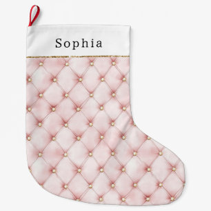  Roze Blush Gold Tufts Kerst Grote Kerstsok