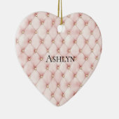 Roze Blush Gold Tufts Kerstmis Keramisch Ornament (Rechts)