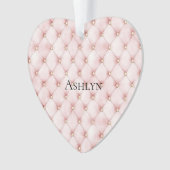 Roze Blush Gold Tufts Kerstmis Ornament (voorkant)