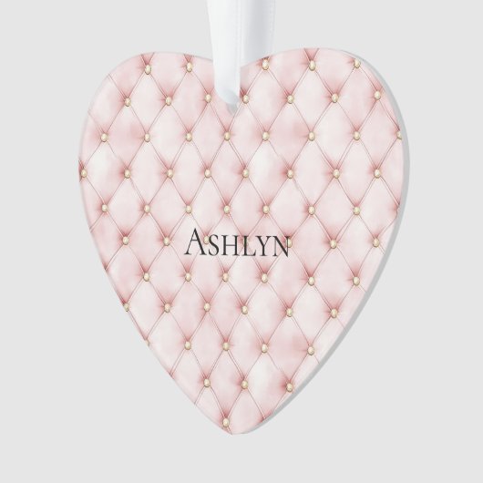 Roze Blush Gold Tufts Kerstmis Ornament (voorkant)