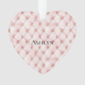 Roze Blush Gold Tufts Kerstmis Ornament (voorkant)