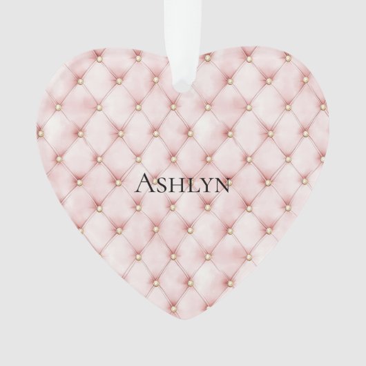 Roze Blush Gold Tufts Kerstmis Ornament (voorkant)