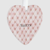 Roze Blush Gold Tufts Kerstmis Ornament (voorkant)