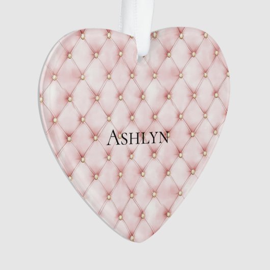 Roze Blush Gold Tufts Kerstmis Ornament (voorkant)