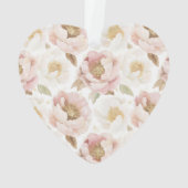 Roze Blush Gold Tufts Kerstmis Ornament (achterkant)