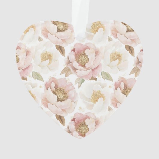 Roze Blush Gold Tufts Kerstmis Ornament (achterkant)