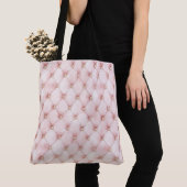 Roze Blush Gold Tufts Kerstmis Tote Bag (Dichtbij)
