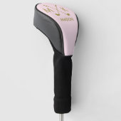 Roze Blush Golfer Modern | Goudmonogram Golfheadcover (Schuin)