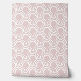 Roze Blush Golven Ontwerp Behang
