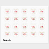 Roze Blush Goud Bloemen Bruiloft Ronde Sticker (Vel)