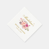 Roze Blush Goud Bloemen Vrijgezellenfeest Servet (Hoek)