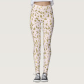 Roze Blush Goud Dierenprint Leggings (Voorkant)