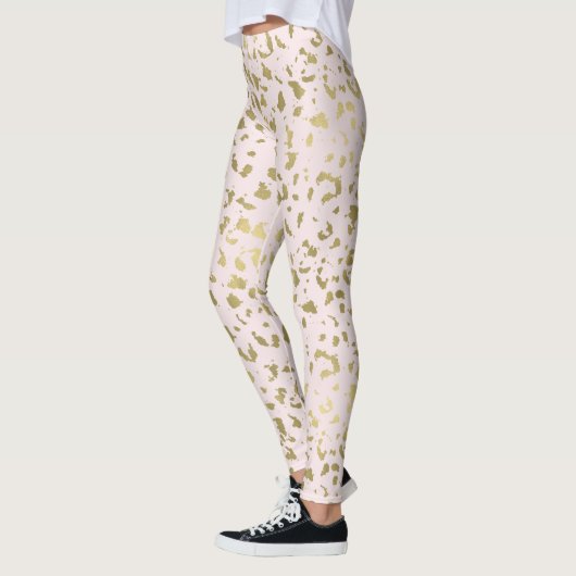 Roze Blush Goud Dierenprint Leggings (Links)