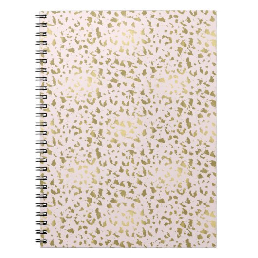 Roze Blush Goud Dierenprint Notitieboek (Voorkant)
