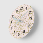 Roze Blush Goud Dierenprint Ronde Klok (Hoek)