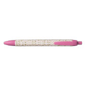 Roze Blush Goud Dierenprint Zwarte Inkt Pen (Achterkant)