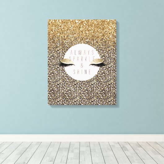 Roze Blush Goud Luipaard Print Glitzy Ogen (Insitu (Houten vloer))
