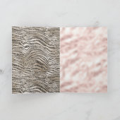 Roze Blush Goud Zwart Glitzy Glitter Zebra Print Kaart (Binnen)