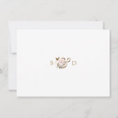 Roze Blush Gouden Bloem Bruiloft Save The Date (Achterkant)