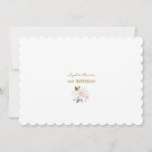 Roze Blush Gouden Bloemen Foto Meisje 1e Verjaarda Kaart (Achterkant)