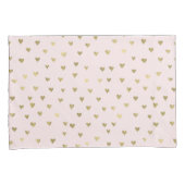 Roze Blush Gouden Harten Kussensloop (Voorkant-Rechts)