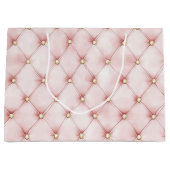 Roze Blush Gouden Pluimen Bruidscadeau Groot Cadeauzakje (Voorkant)