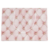 Roze Blush Gouden Pluimen Bruidsdouche Groot Cadeauzakje (Voorkant)