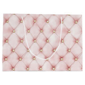 Roze Blush Gouden Pluimen Bruidsdouche Groot Cadeauzakje (Achterkant)